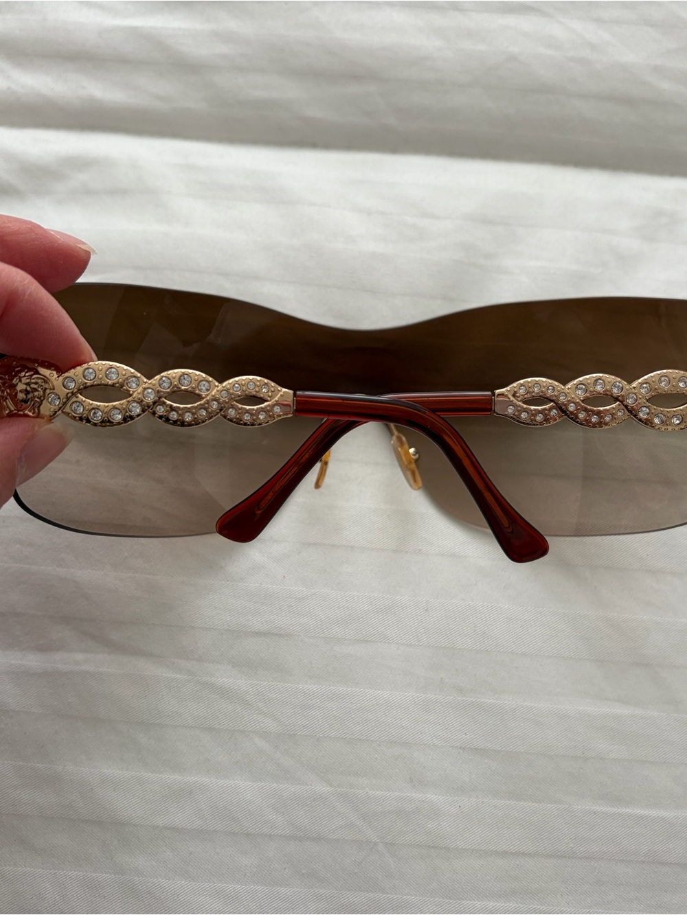 Versace Brown Gradient Shield Sunglasses - Picture 4 of 9